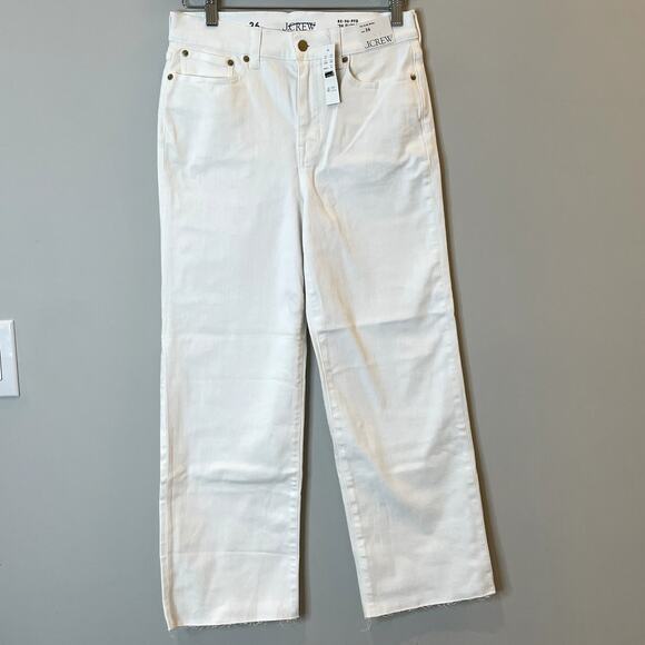 J.Crew 1996 Slim Wide Leg Jean Denim Vacation Holiday Date Trip CH680 White 26 - Picture 2 of 16